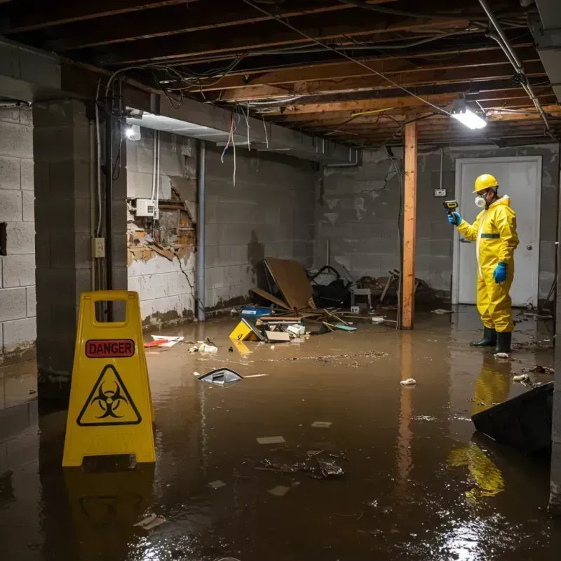 Flooded Basement Electrical Hazard in Post Falls, ID Property